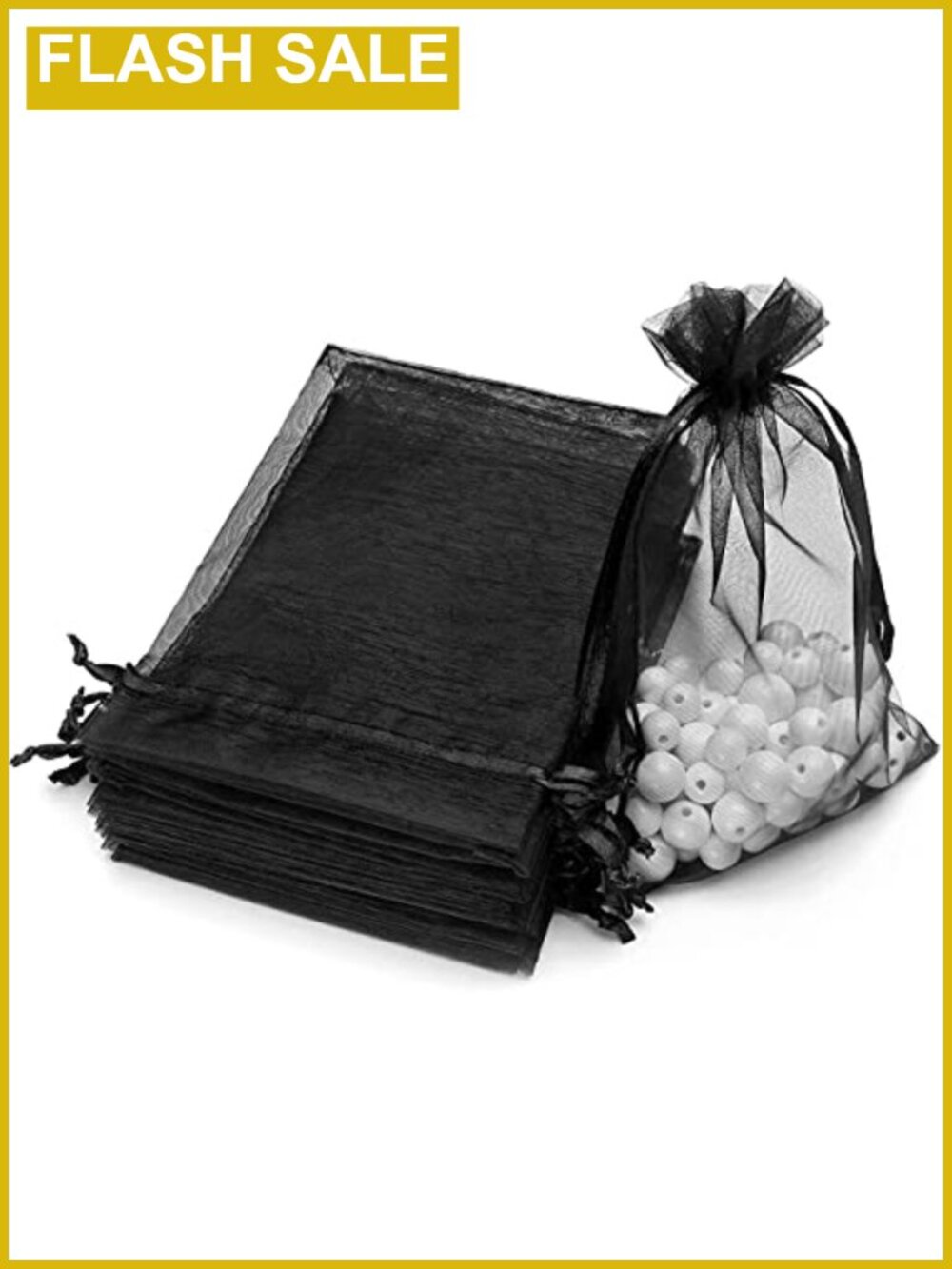 Organza Drawstring Gift Favor Bags - 100 Pack Wedding Party Candy Pouches